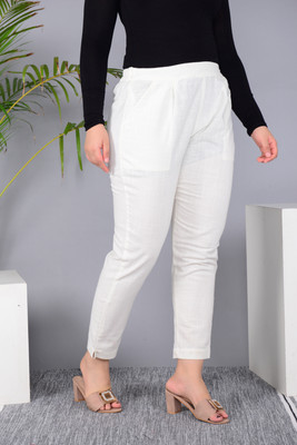 SHRI JI FASHION Regular Fit Women White Trousers