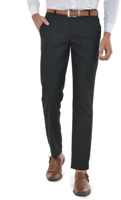 Macberrys Slim Fit Men Black Trousers