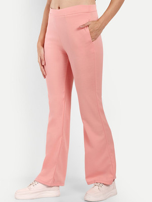 Broadstar Flared Women Pink Trousers