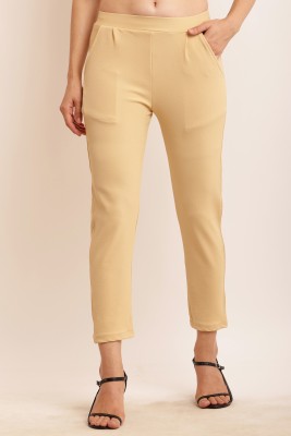 Bright Fly Straight Fit Women Beige Trousers