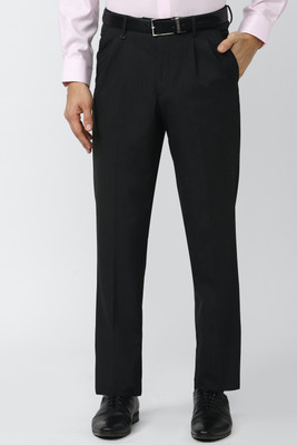 VAN HEUSEN Regular Fit Men Black Trousers