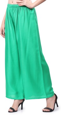 Keviv Flared, Comfort Fit Women Light Green Trousers