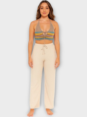 Empracee Comfort Fit Women Beige Trousers