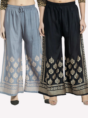 OMAYAA Comfort Fit Women Grey, Black Trousers