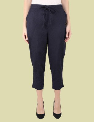 Me Craft Regular Fit Women Dark Blue Trousers