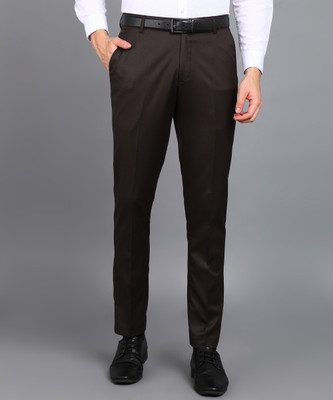 PROVOGUE Slim Fit Men Brown Trousers