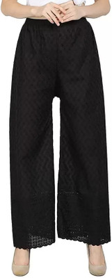 Treebo Relaxed Women Black Trousers