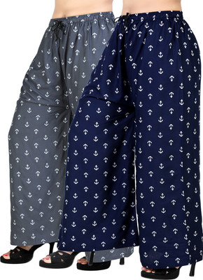 Lasafiya Regular Fit Women Blue, Grey Trousers