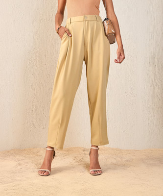 SASSAFRAS Comfort Fit Women Beige Trousers