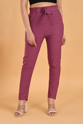 FUBAR Slim Fit Women Purple Trousers