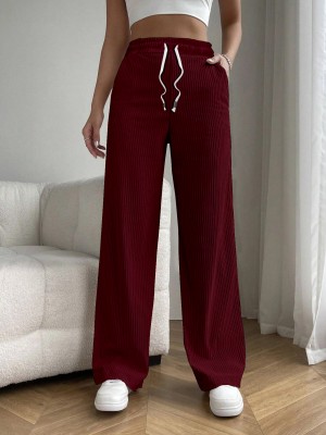 Rajovati Relaxed Women Maroon Trousers