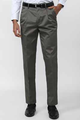 PETER ENGLAND Regular Fit Men Grey Trousers