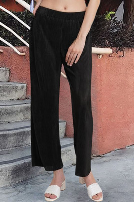 POPWINGS Regular Fit Women Black Trousers