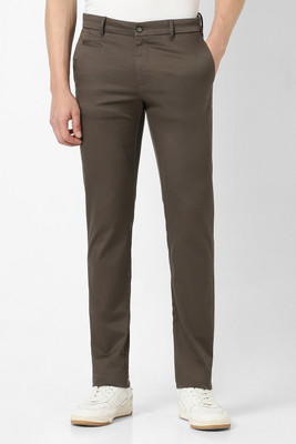 VAN HEUSEN Slim Fit Men Brown Trousers