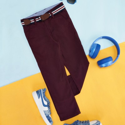 Pantaloons Junior Regular Fit Boys Maroon Trousers