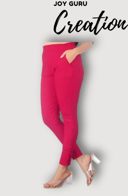 JOYGURU CREATION Slim Fit Women Pink Trousers
