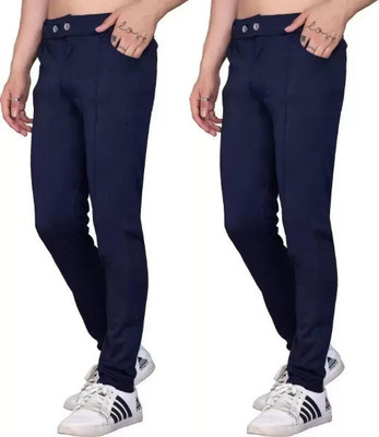 ynam Regular Fit Men Blue, Blue Trousers