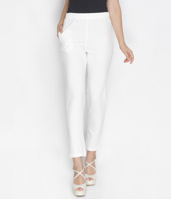 Lyra Regular Fit Women White Trousers