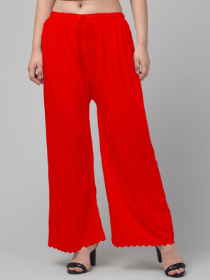 FamBee Relaxed Women Red Trousers
