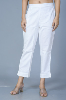 Fasonika Creation Regular Fit Women White Trousers