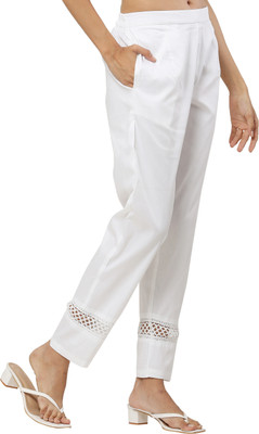 Sellingsea Regular Fit Women White Trousers