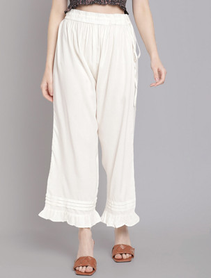 Moda Rapido Flared Women White Trousers