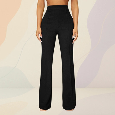 Anitafashion Comfort Fit, Regular Fit Women Black Trousers