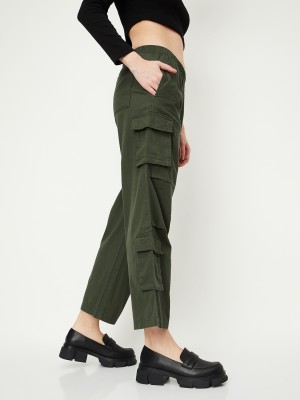 MAX Regular Fit Women Green Trousers