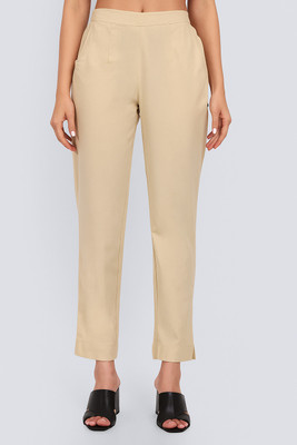 UTHAAN Regular Fit Women Beige Trousers