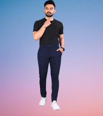 Tip Top Regular Fit Men Dark Blue Trousers
