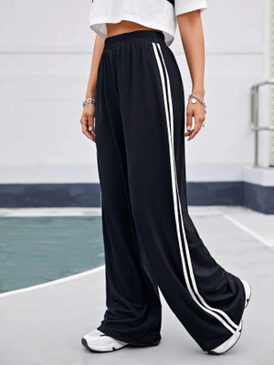 TRUFFLEGUM Loose Fit Women Black Trousers