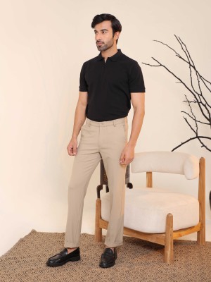 SUBTRACT Slim Fit Men Beige Trousers