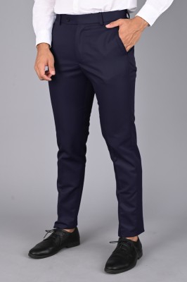 MANCREW Regular Fit Men Dark Blue Trousers