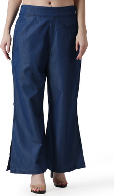Tillu Pillu Regular Fit Women Dark Blue Trousers