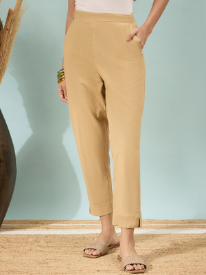 Anmi Regular Fit Women Beige Trousers