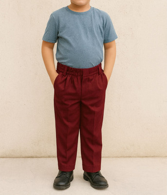 OSD Regular Fit Boys Maroon Trousers