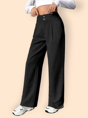 Aarya Fashion Regular Fit Women Black Trousers