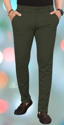 CIVIRASTYLE Regular Fit Men Green Trousers