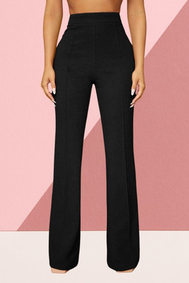 AKOTTY Regular Fit Women Black Trousers