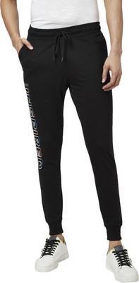 PEOPLE Slim Fit Men Black Trousers