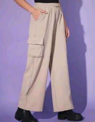 AVA Fashion Cargo Pants For Regular Fit Women Cream Trousers