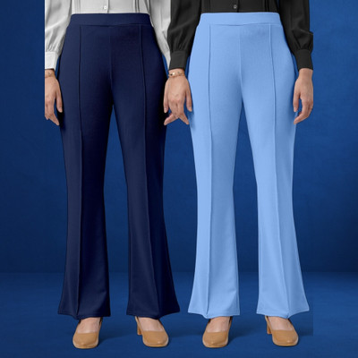 jenile stoor Regular Fit Women Dark Blue, Light Blue Trousers