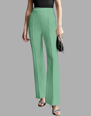HouseOfCommon Regular Fit Women Light Green Trousers