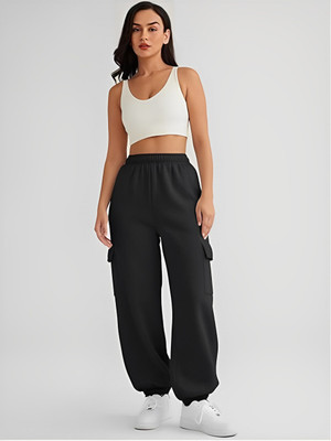 Lecowar Loose Fit Women Black Trousers