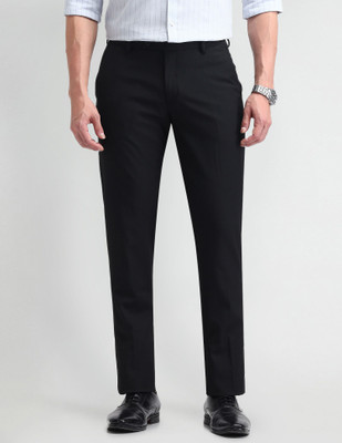 ARROW Slim Fit Men Black Trousers
