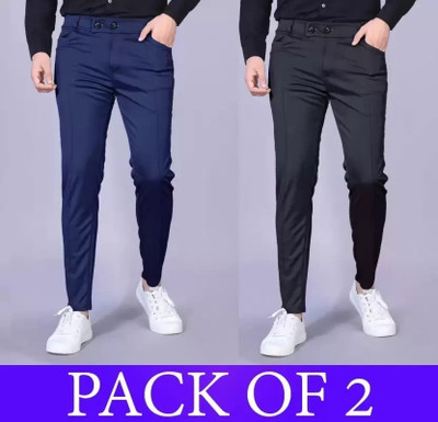 Achalnath Enterprises Regular Fit Men Blue, Dark Blue Trousers