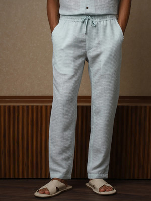 MUFTI Relaxed Men Light Blue Trousers