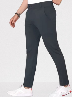 CIVIRASTTYLE Slim Fit Men Grey Trousers