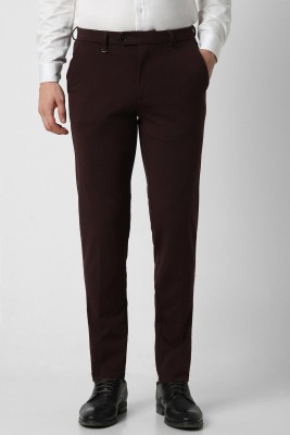 VAN HEUSEN Slim Fit Men Brown Trousers