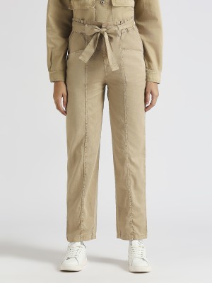 Pepe Jeans Regular Fit Women Beige Trousers